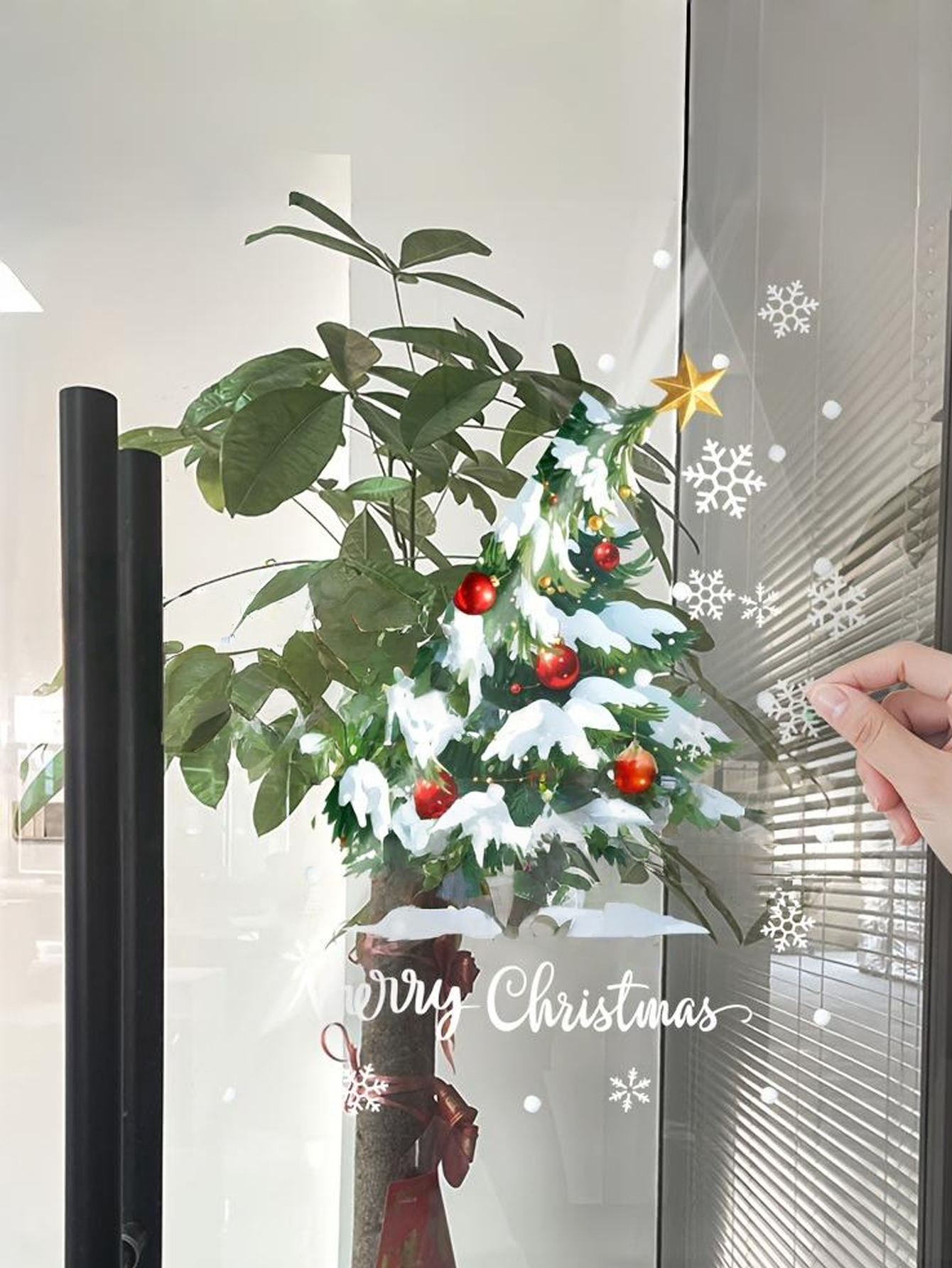 Christmas Tree Window Stickers Set